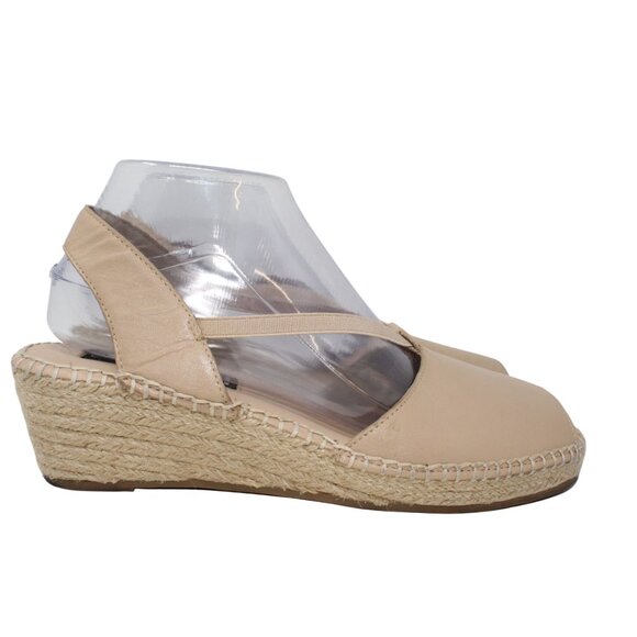 Steven By Steve Madden Womens 9 B Izzi Espadrille Wedge Beige Leather Sandals - Picture 7 of 15
